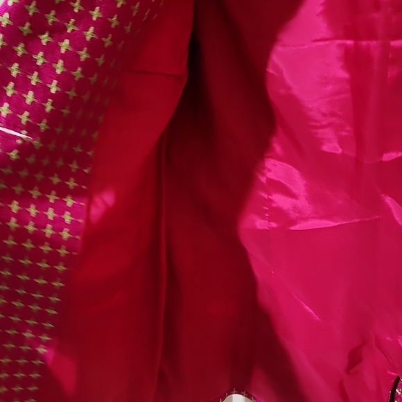 Vibrant Pink Gingham Blazer Tailored Fit - Picture 5 of 11